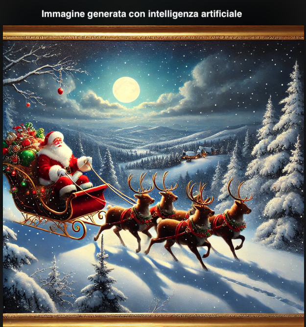 Babbo Natale sulla slitta